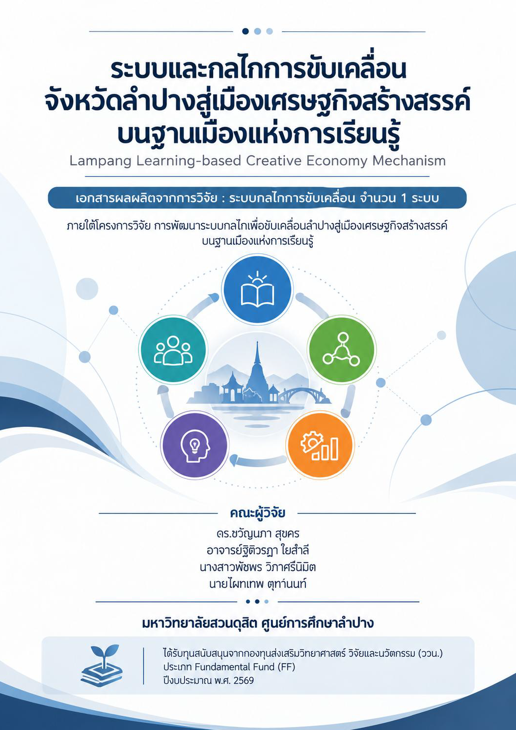 ระบบและกลไกการขับเคลื่อนจังหวัดลำปางสู่เมืองเศรษฐกิจสร้างสรรค์บนฐานเมืองแห่งการเรียนรู้
